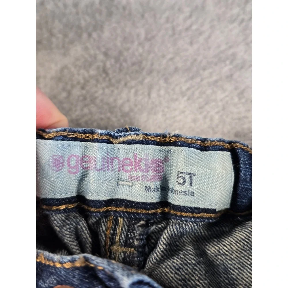 Genuine Kids by OshKosh Girls 5T Dark Wash Floral Embroidered Flare Jeans Target